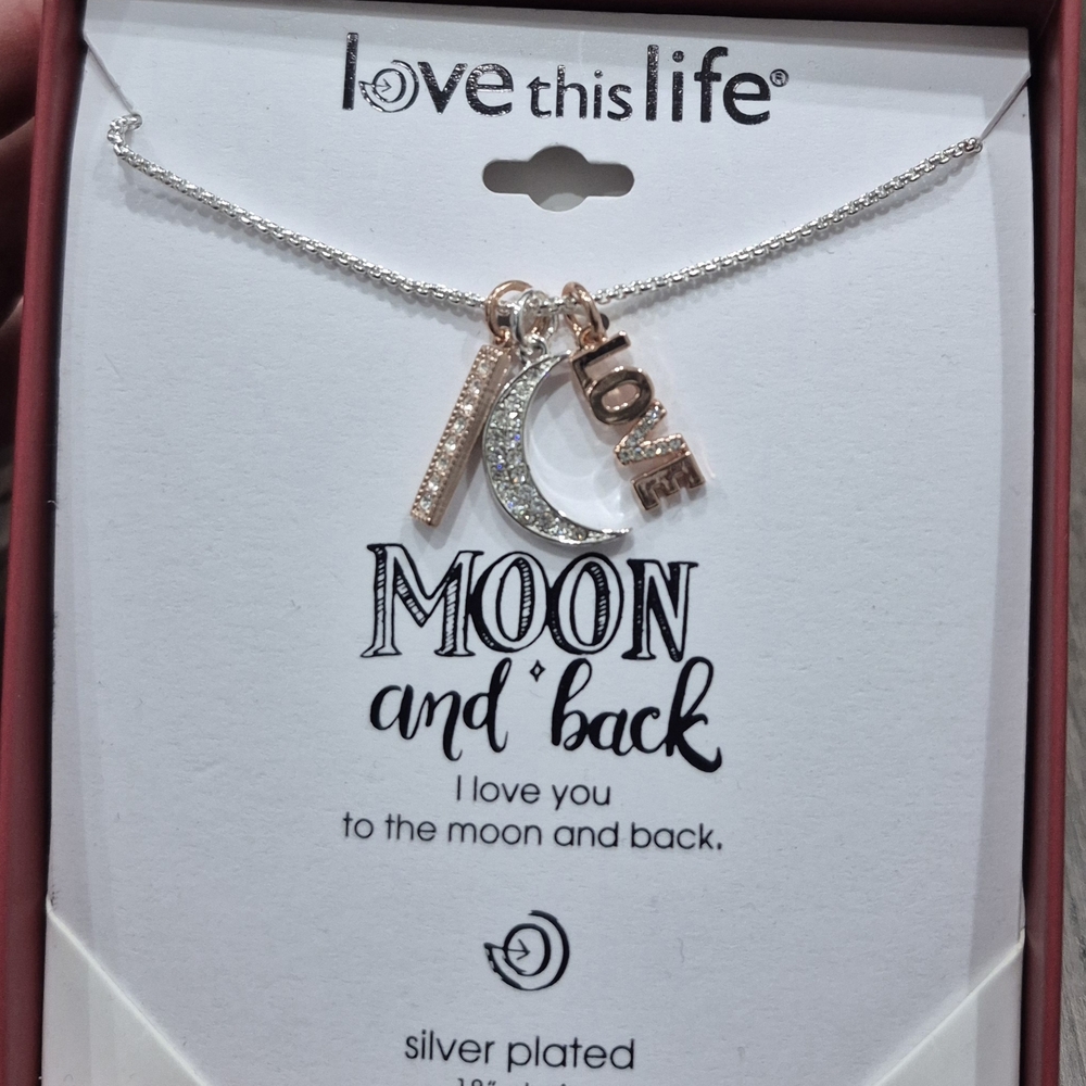 Silver and Gold Moon Necklace